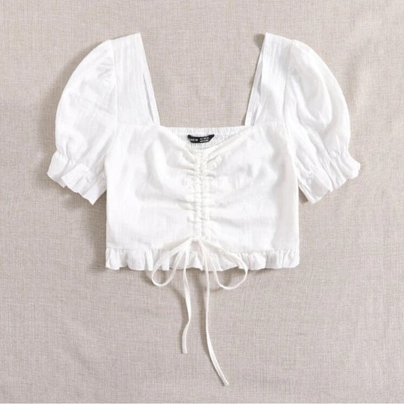 SHEIN Tops - 🌟SALE🌟 Never Worn Shein Cropped puffed Sleeve Cottagecore Top